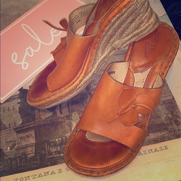 Born Drilles camel brown leather wedge - Picture 2 of 8